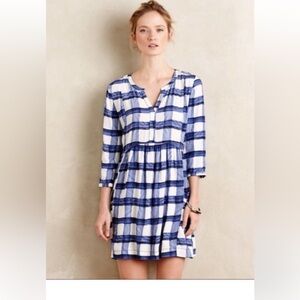Maeve Blue and White Plaid Dress